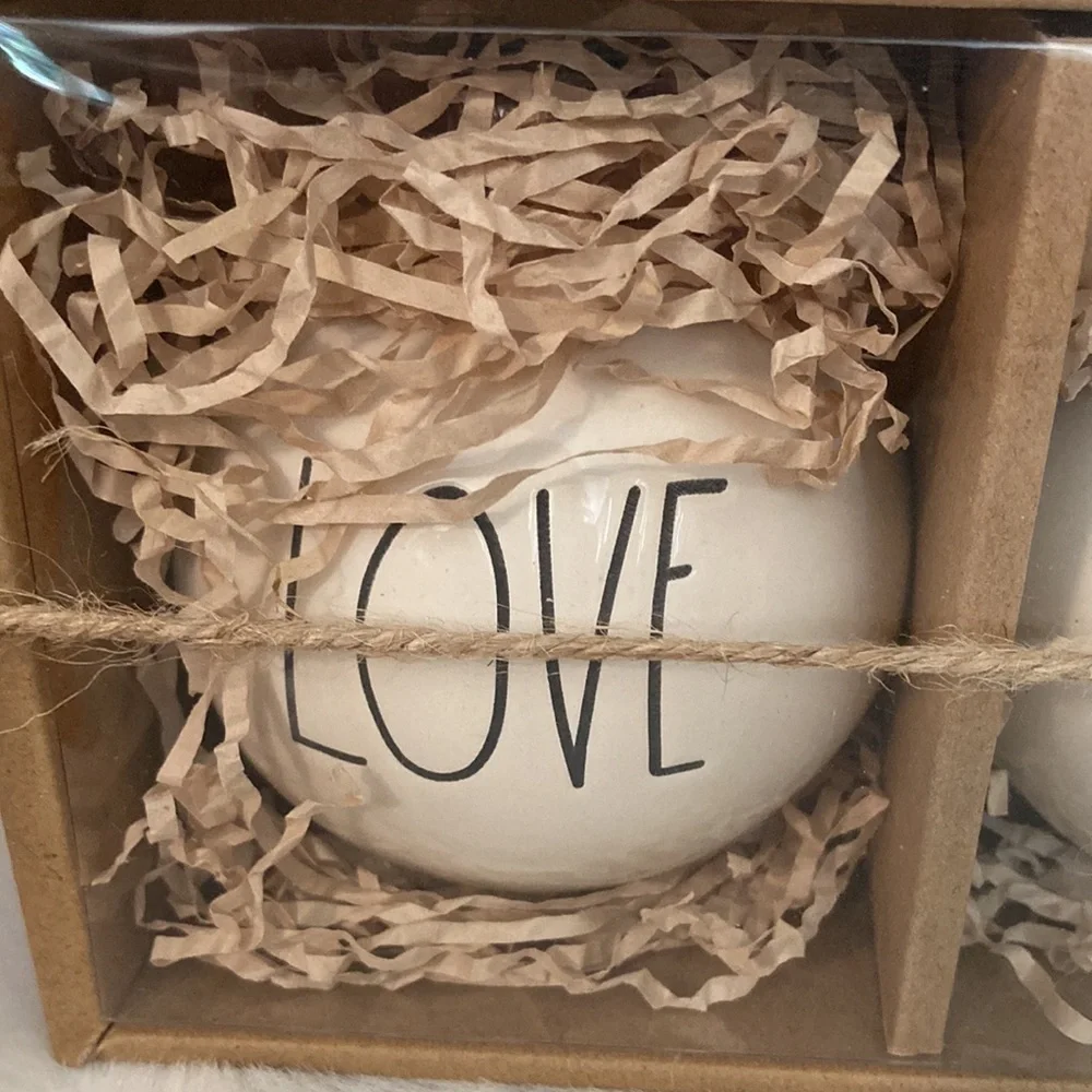 Rae Dunn Love Joy Wish Ceramic Ornaments